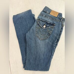 Vintage True Religion Women's Jeans Flap Pocket Size 28 Distressed Stain on it.